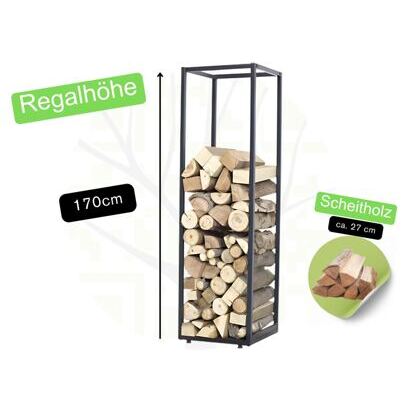 Brennholz Buche im Regal 170 cm