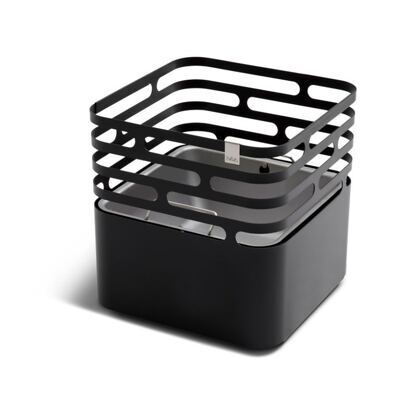Feuerkorb CUBE schwarz mit Buchenscheite 15 kg