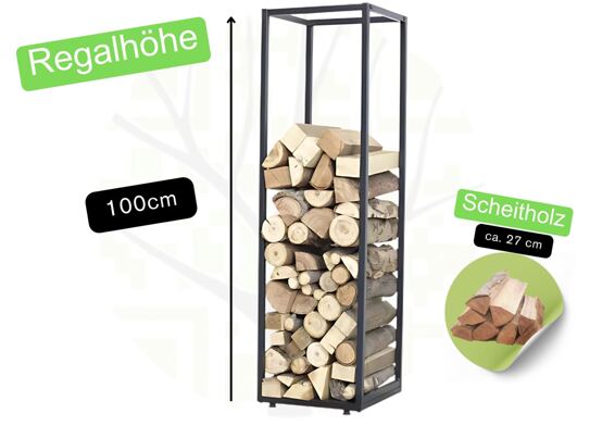 Brennholz Buche im Regal 100 cm